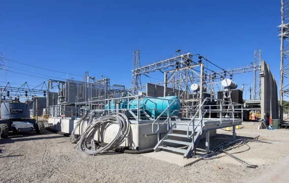 Blue Oil Containment Tank