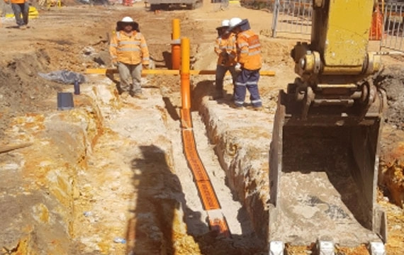 Malvern Substation Underground Pipe Installation